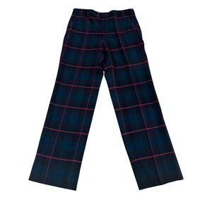 Vintage Brooks Brothers Made in USA Black Watch Plaid Red Windowpane Pants 36